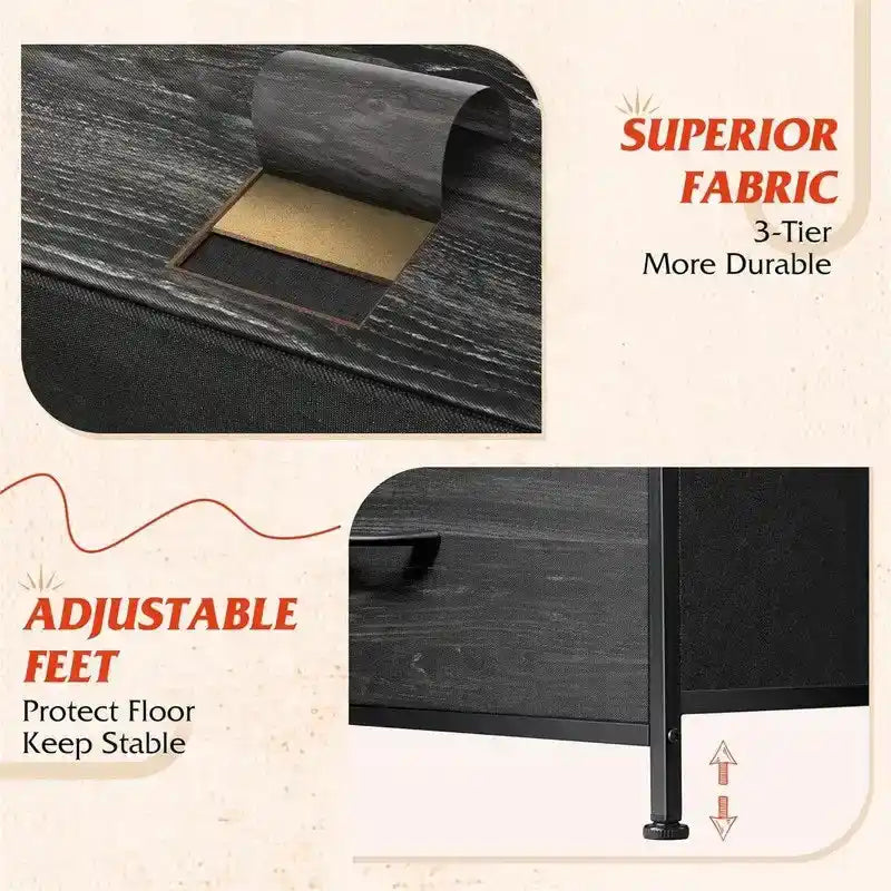 Fabric Dresser for Bedroom - 11.7D x 39.4W x 39.4H