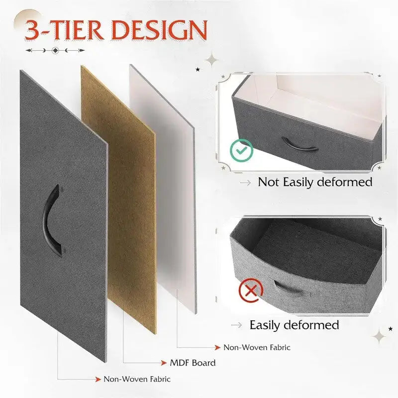Fabric Dresser for Bedroom - 11.7D x 39.4W x 39.4H