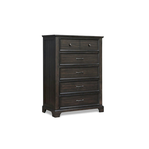 56 Inch Tall Dresser, 6 Drawers, Felt and Cedar Lining, Walnut Brown