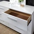Furniture of America Ballingham Contemporary White 2-Piece 6-Drawer Dresser and Mirror Set