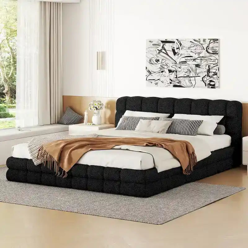 Queen Size Upholstered Platform Bed