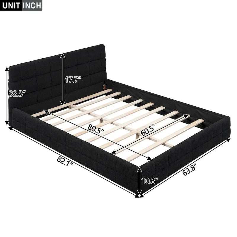 Queen Size Upholstered Platform Bed