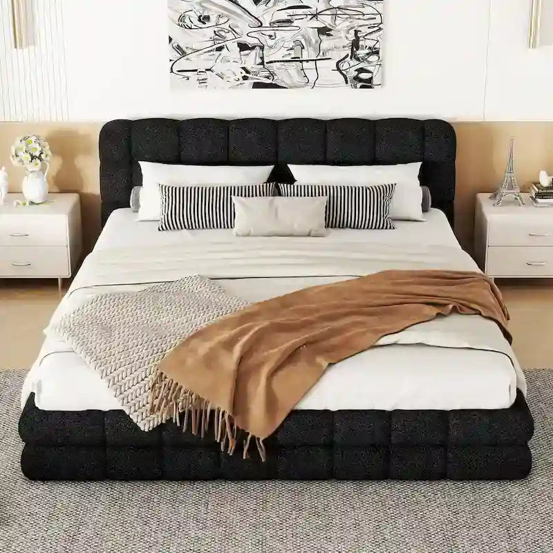 Queen Size Upholstered Platform Bed