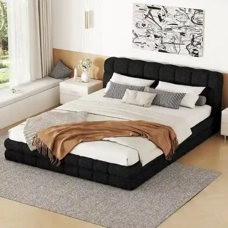 Queen Size Upholstered Platform Bed