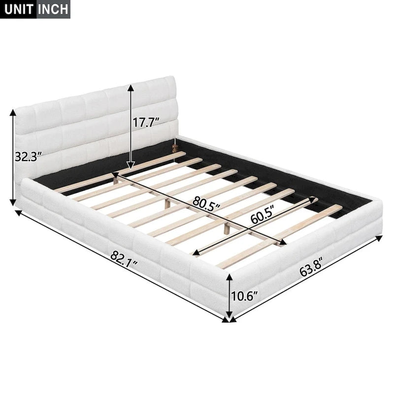 Queen Size Upholstered Platform Bed