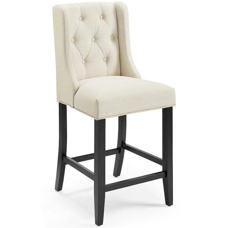 Button-tufted Upholstered Counter Stool