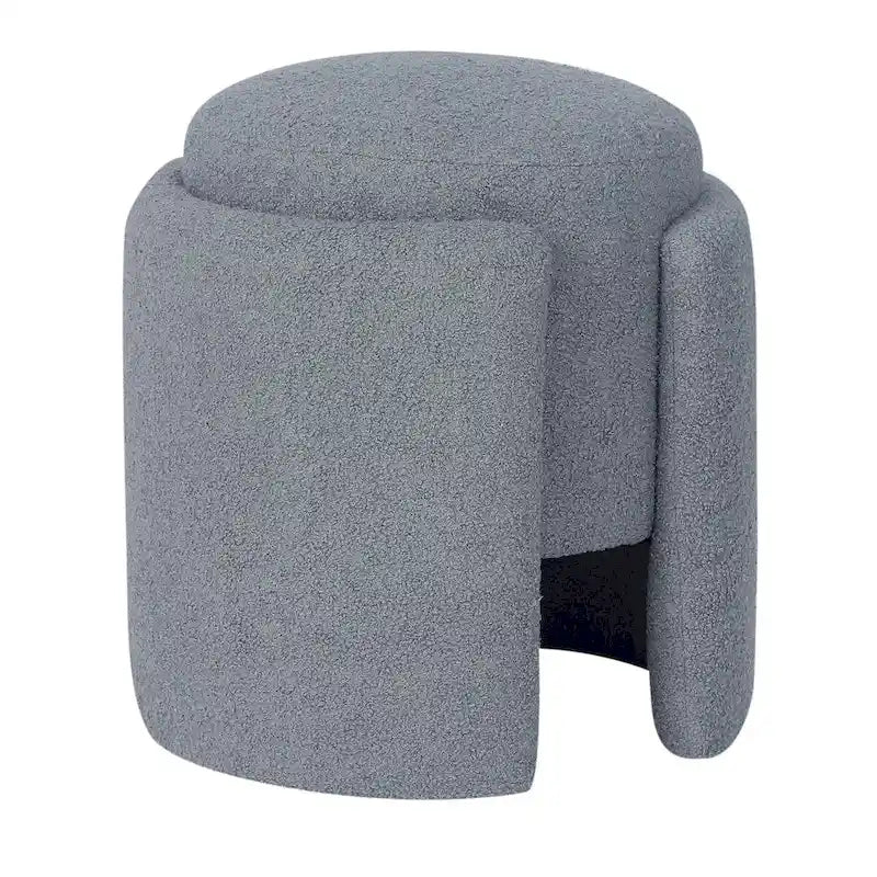 Round Ottoman Teddy Foot Stool for Living Room & Bedroom