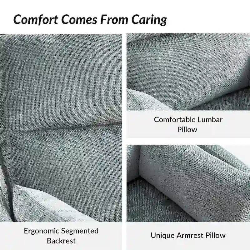Modern Power Rocking Swivel Nursery Recliner with USB Ports Set of 2
