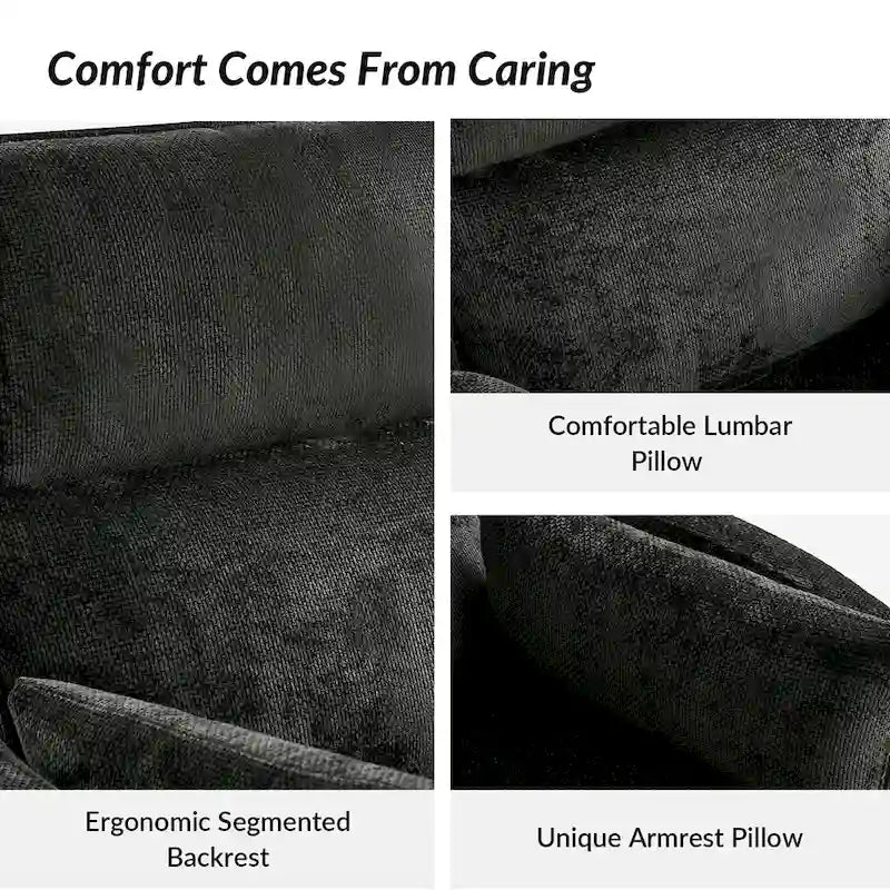Modern Power Rocking Swivel Nursery Recliner with USB Ports Set of 2