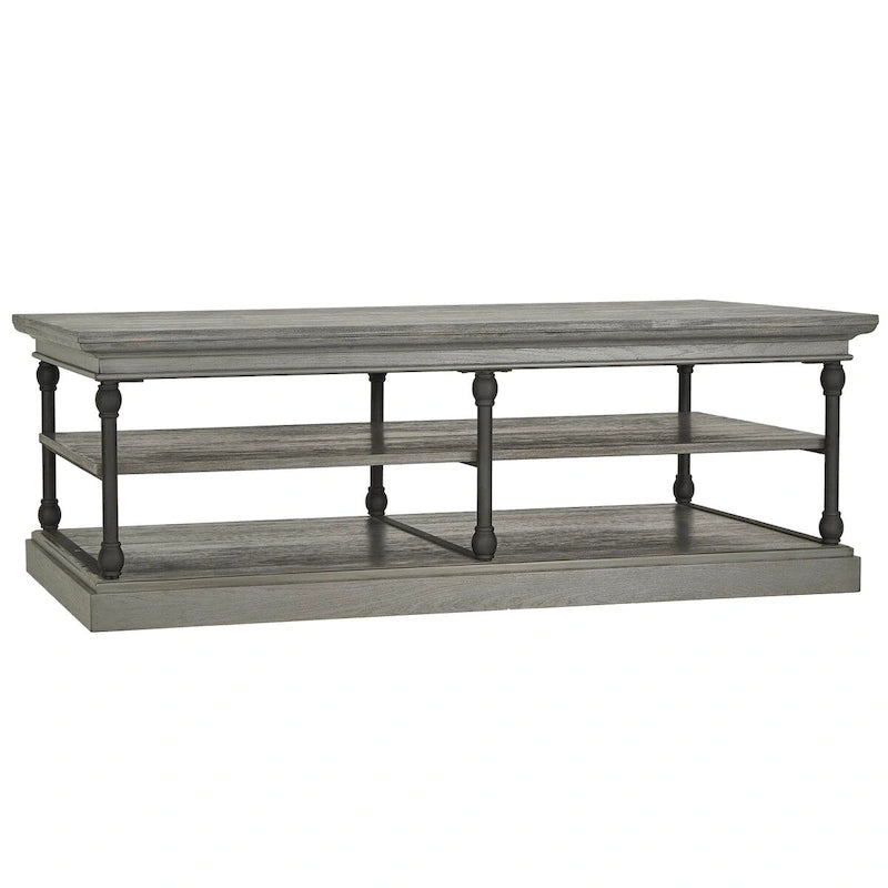 Industrial Rectangle Storage Shelf Coffee Table