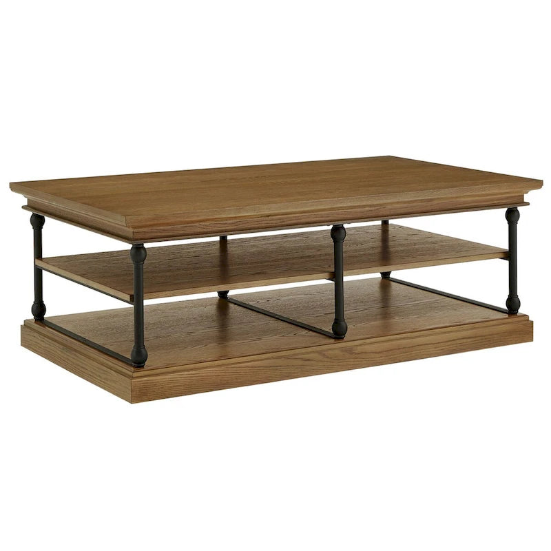 Industrial Rectangle Storage Shelf Coffee Table