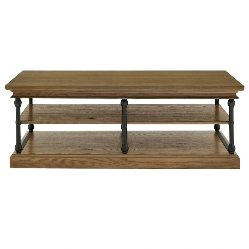 Industrial Rectangle Storage Shelf Coffee Table