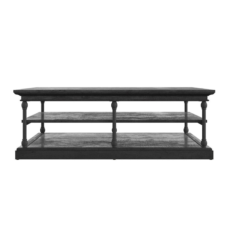 Industrial Rectangle Storage Shelf Coffee Table