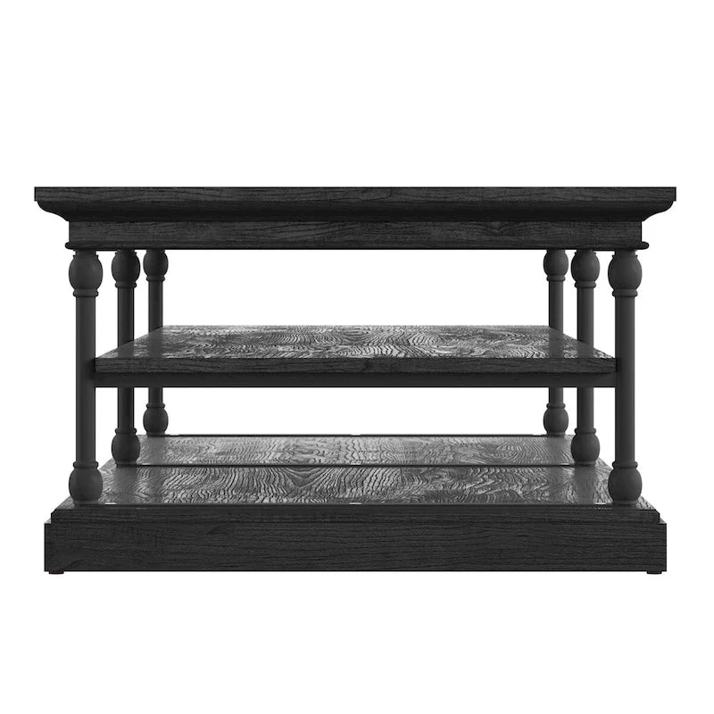 Industrial Rectangle Storage Shelf Coffee Table