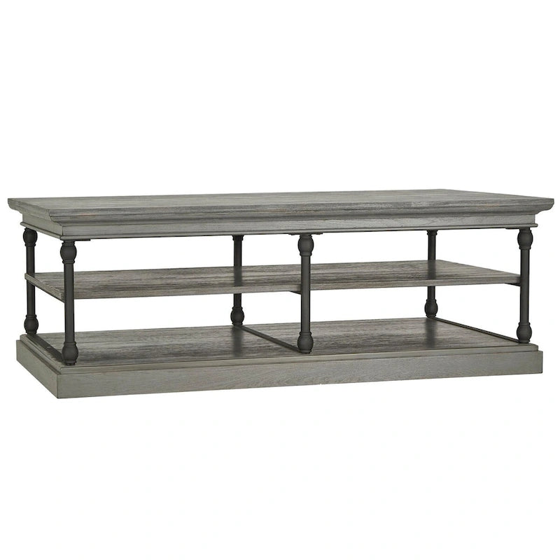 Industrial Rectangle Storage Shelf Coffee Table