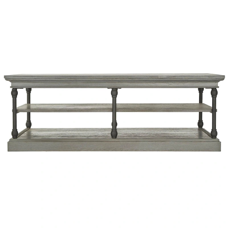Industrial Rectangle Storage Shelf Coffee Table