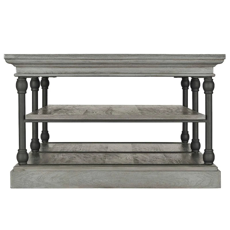 Industrial Rectangle Storage Shelf Coffee Table