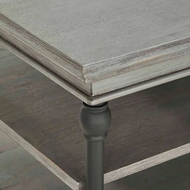Industrial Rectangle Storage Shelf Coffee Table