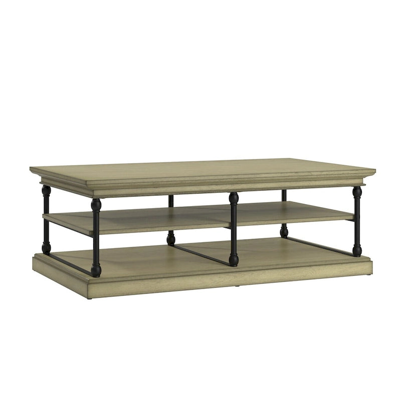 Industrial Rectangle Storage Shelf Coffee Table