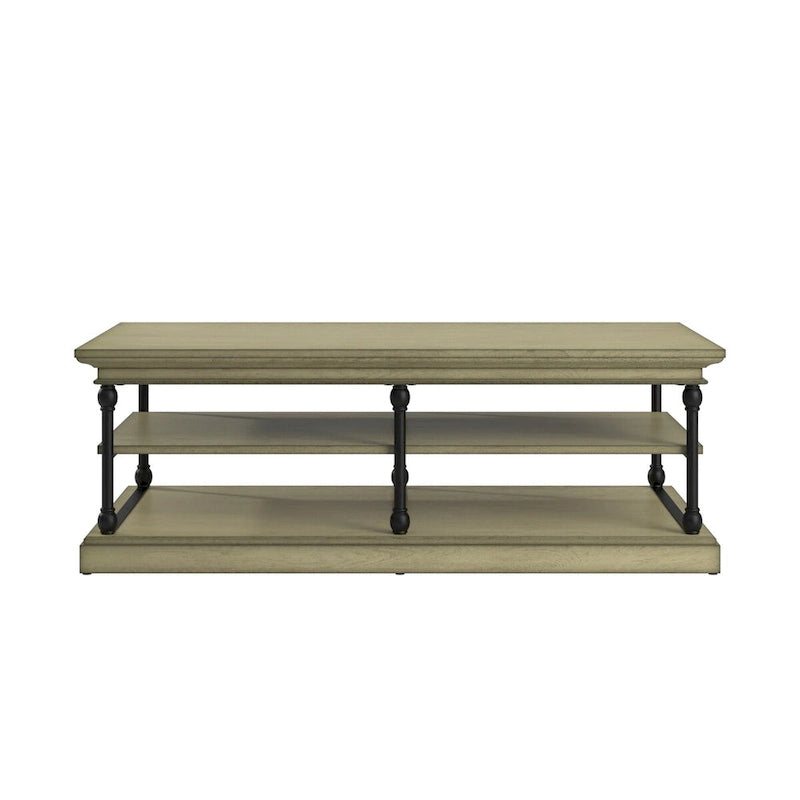 Industrial Rectangle Storage Shelf Coffee Table