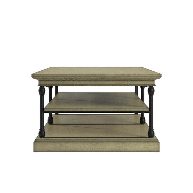 Industrial Rectangle Storage Shelf Coffee Table