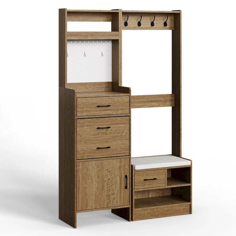 Hall Tree 44.5 Wide with Bench and Shoe Storage