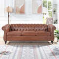 84.65" PU Rolled Arm 3 Seater Sofa