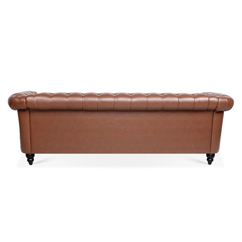 84.65" PU Rolled Arm 3 Seater Sofa