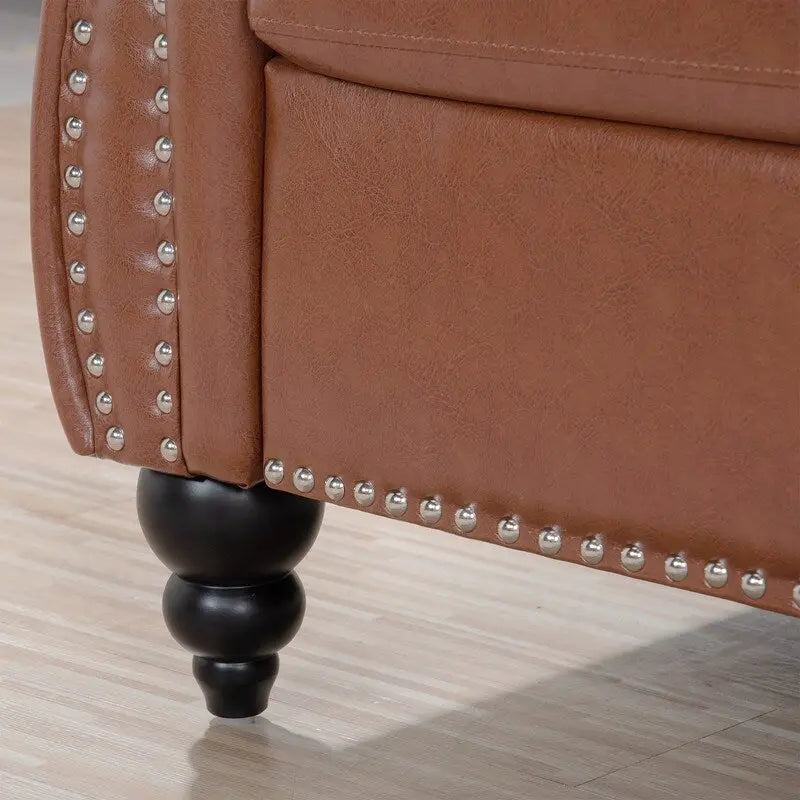 84.65" PU Rolled Arm 3 Seater Sofa