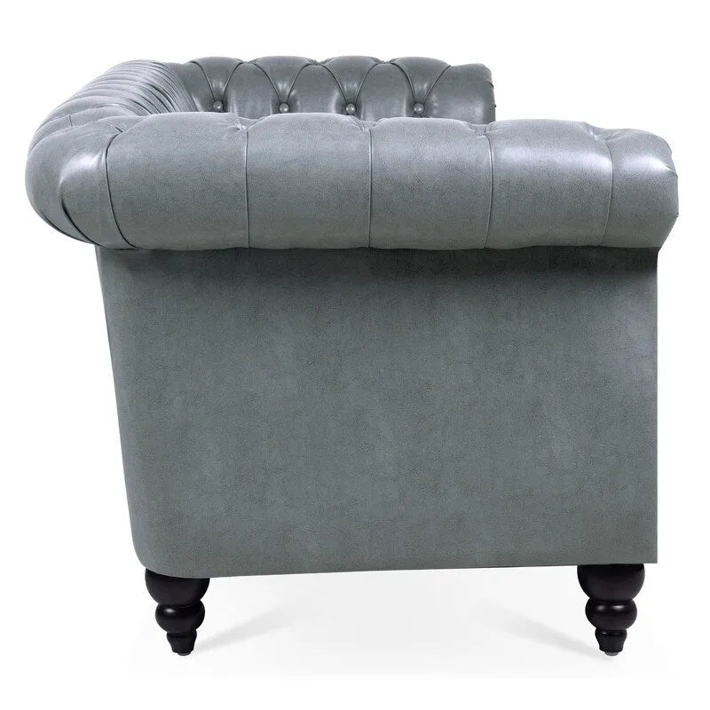 84.65" PU Rolled Arm 3 Seater Sofa
