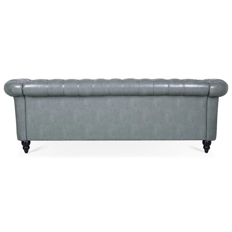 84.65" PU Rolled Arm 3 Seater Sofa
