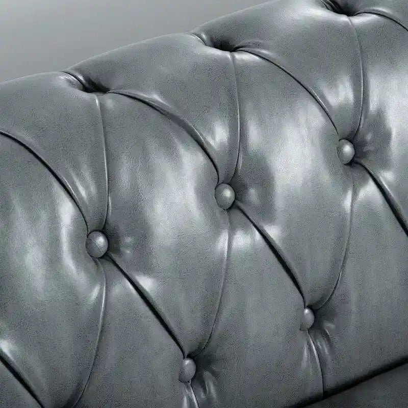 84.65" PU Rolled Arm 3 Seater Sofa