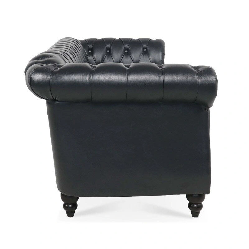 84.65" PU Rolled Arm 3 Seater Sofa