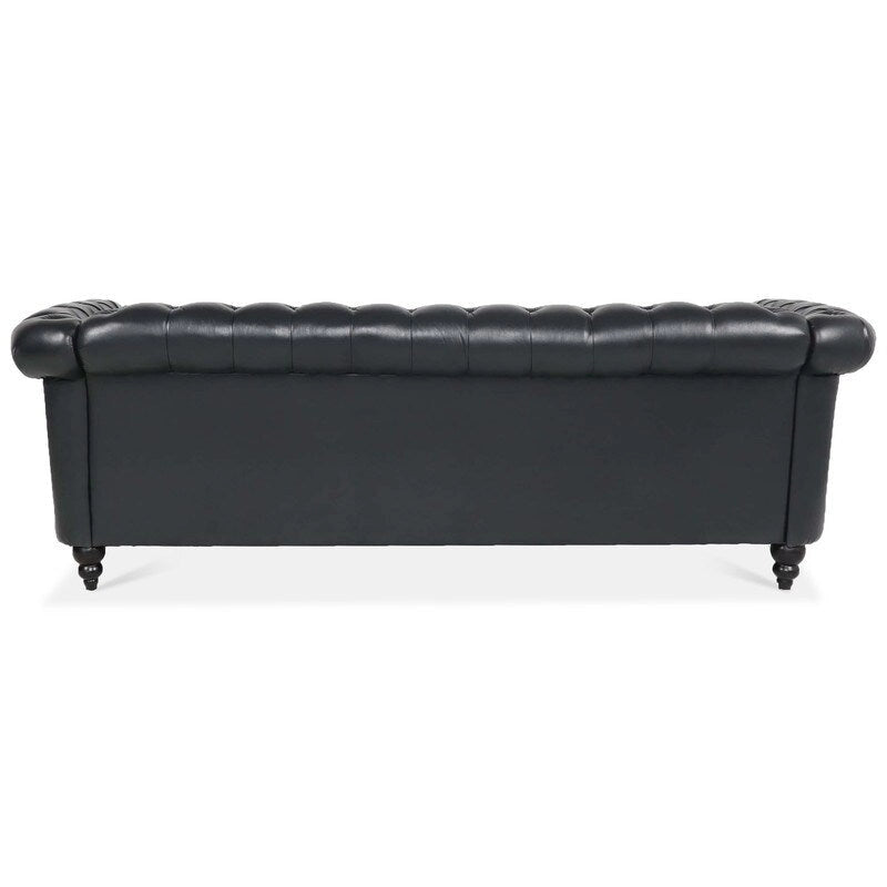 84.65" PU Rolled Arm 3 Seater Sofa
