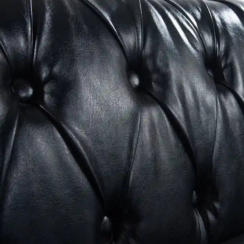 84.65" PU Rolled Arm 3 Seater Sofa