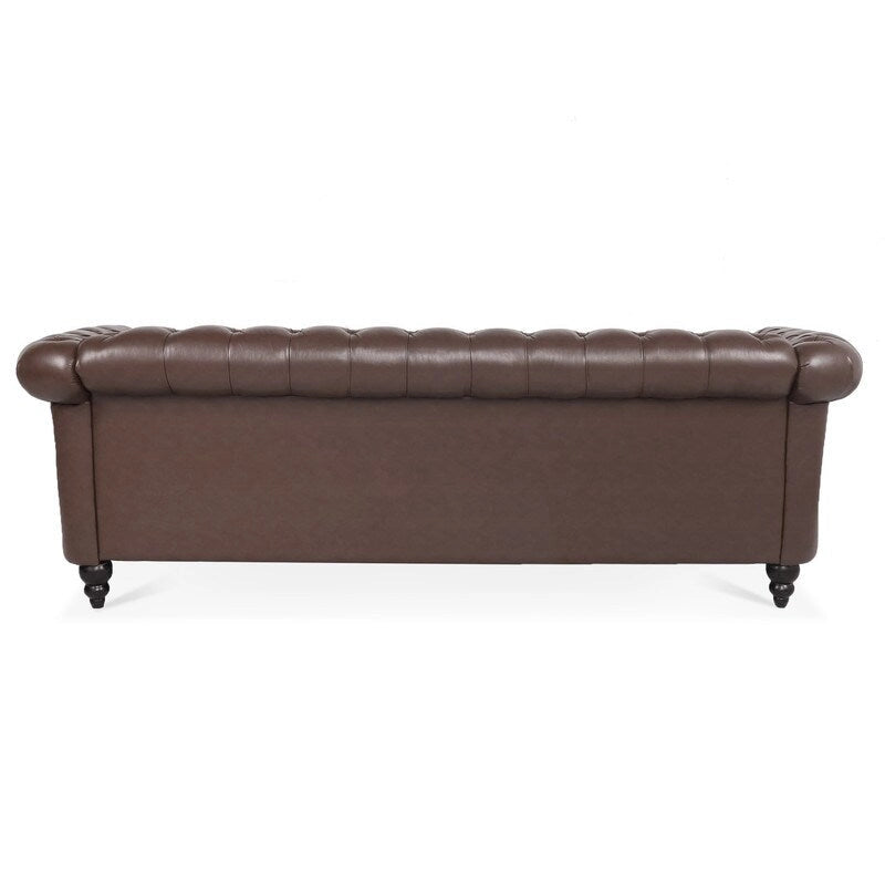 84.65" PU Rolled Arm 3 Seater Sofa