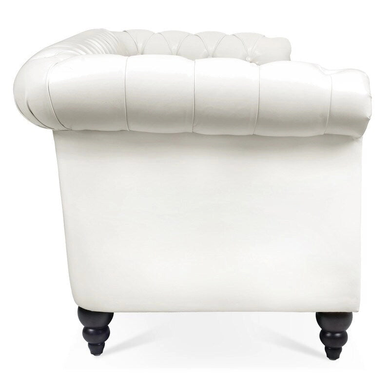 84.65" PU Rolled Arm 3 Seater Sofa