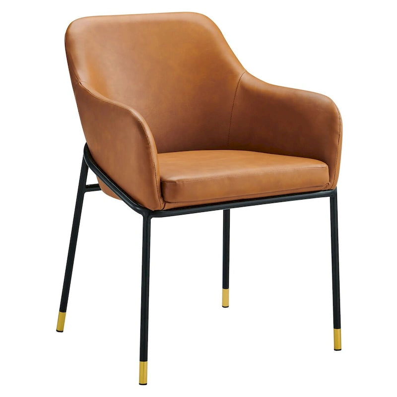 Vegan Leather Dining Armchair Set of 2