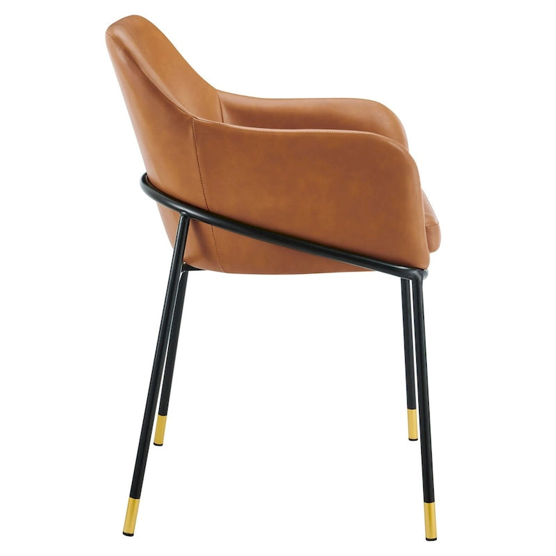 Vegan Leather Dining Armchair Set of 2