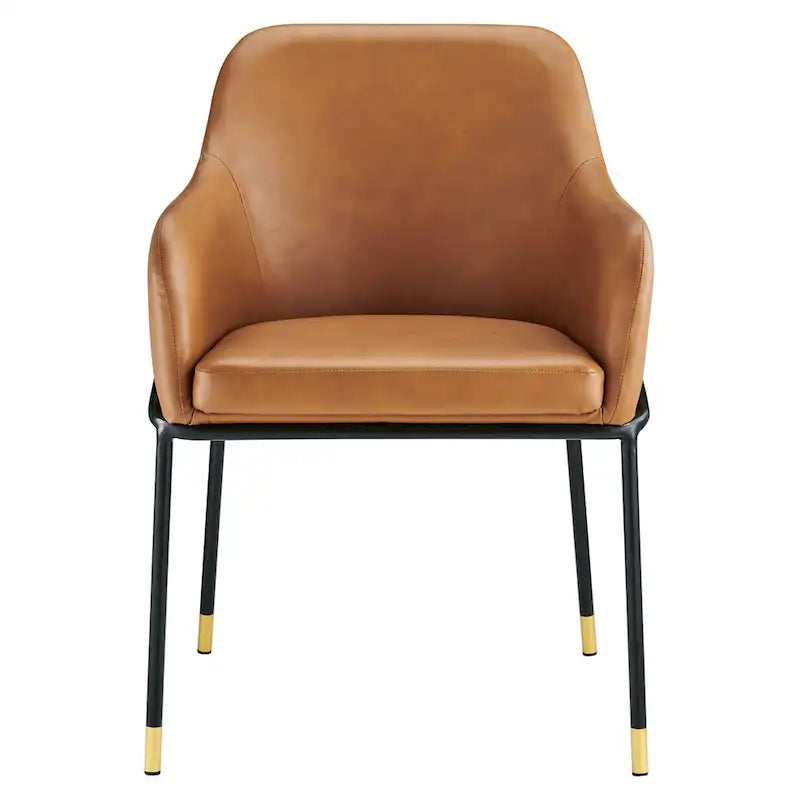 Vegan Leather Dining Armchair Set of 2