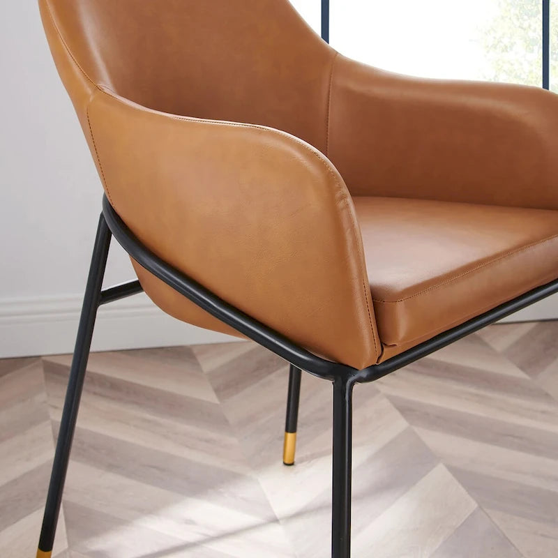 Vegan Leather Dining Armchair Set of 2