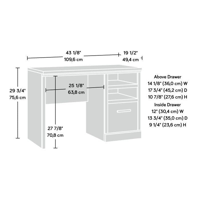 Single Ped Desk with File Drawer