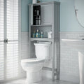 RiverRidge Somerset Over the Toilet Bathroom Spacesaver Wall Medicine Storage Cabinet with Adjustable Shelf - Gray