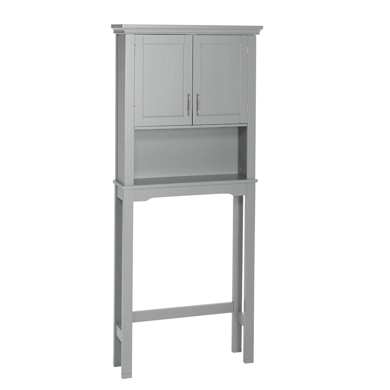 Over the Toilet Bathroom Spacesaver Storage Cabinet with Adjustable Shelf - Gray