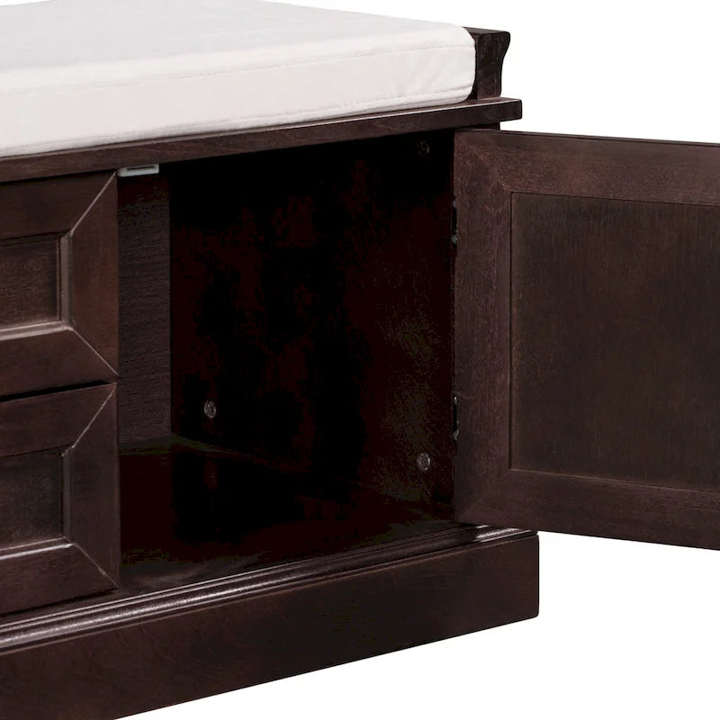 Storage Bench with 2 Drawers and 2 Cabinets